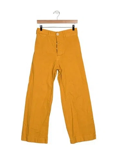 Pre-owned Jesse Kamm High-rise Wide Leg Jeans In Yellow