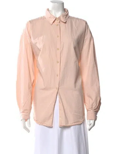 Pre-owned Jesse Kamm Long Sleeve Button-up Top In Pink