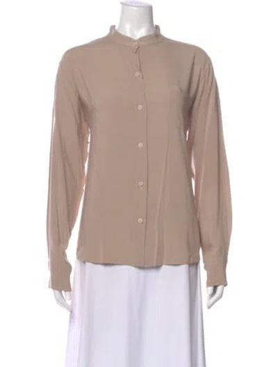 Pre-owned Jesse Kamm Long Sleeve Top In Neutral