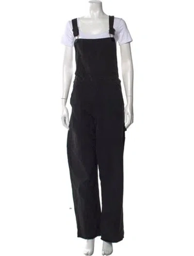 Pre-owned Jesse Kamm Scoop Neck Overalls In Black