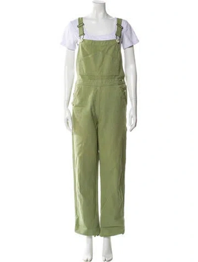 Pre-owned Jesse Kamm Square Neckline Jumpsuit In Green