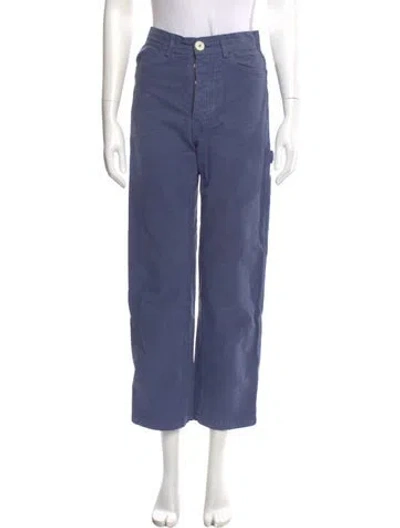 Pre-owned Jesse Kamm Straight Leg Pants In Blue