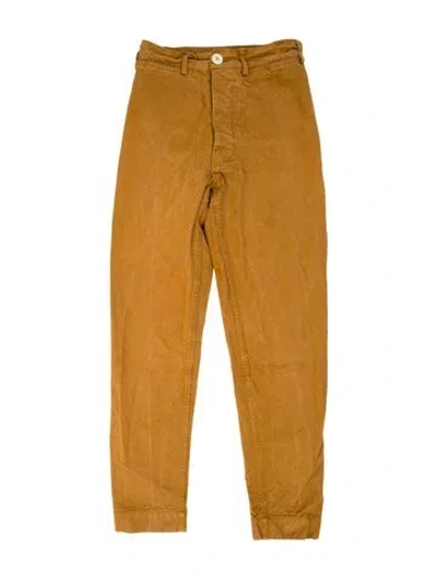 Pre-owned Jesse Kamm Straight Leg Pants In Brown