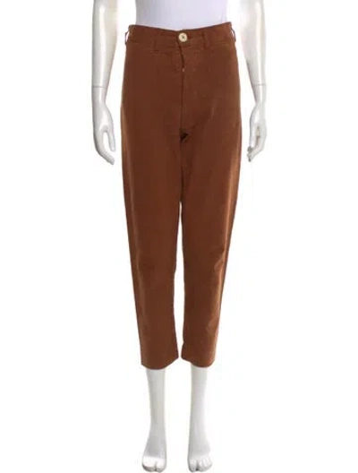 Pre-owned Jesse Kamm Straight Leg Pants In Brown