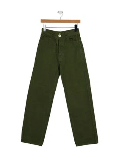 Pre-owned Jesse Kamm Straight Leg Pants In Green