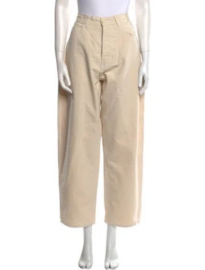 Pre-owned Jesse Kamm Straight Leg Pants In Neutral