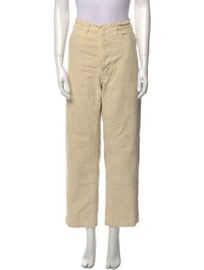 Pre-owned Jesse Kamm Straight Leg Pants In Neutral