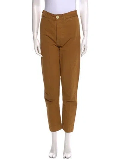 Pre-owned Jesse Kamm Straight Leg Pants In Neutral
