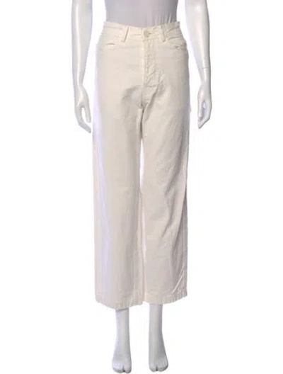 Pre-owned Jesse Kamm Straight Leg Pants In White