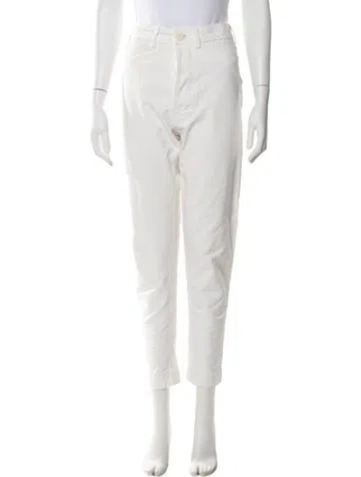 Pre-owned Jesse Kamm Straight Leg Pants In White