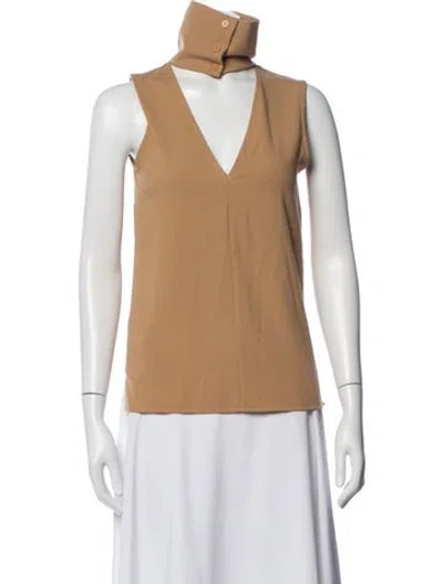 Pre-owned Jesse Kamm V-neck Sleeveless Top In Pink