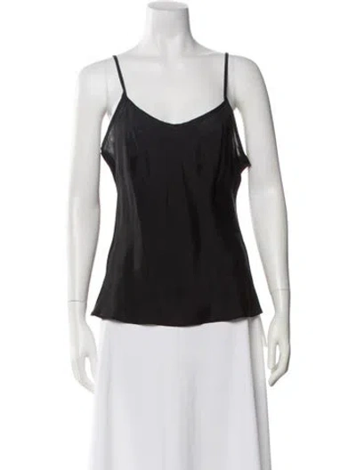 Pre-owned Jesse Kamm V-neck Sleeveless Top W/ Tags In Black