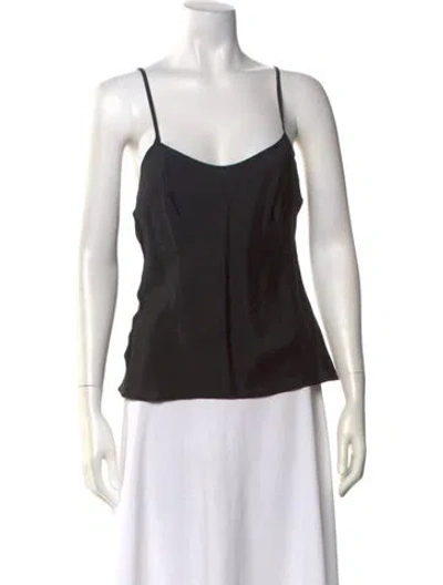 Pre-owned Jesse Kamm V-neck Sleeveless Top W/ Tags In Black