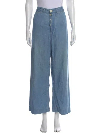 Pre-owned Jesse Kamm Wide Leg Pants In Blue