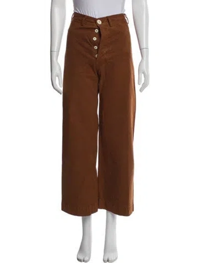 Pre-owned Jesse Kamm Wide Leg Pants In Brown