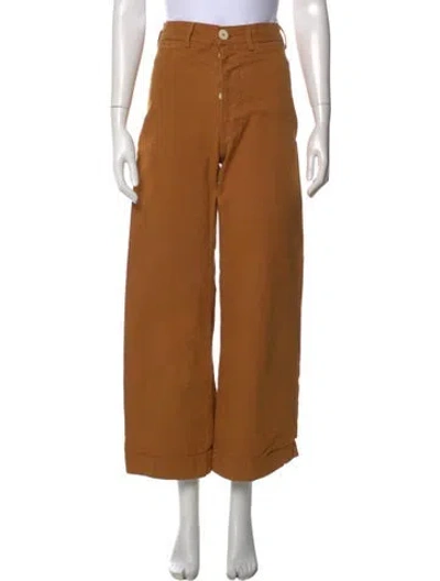 Pre-owned Jesse Kamm Wide Leg Pants In Brown
