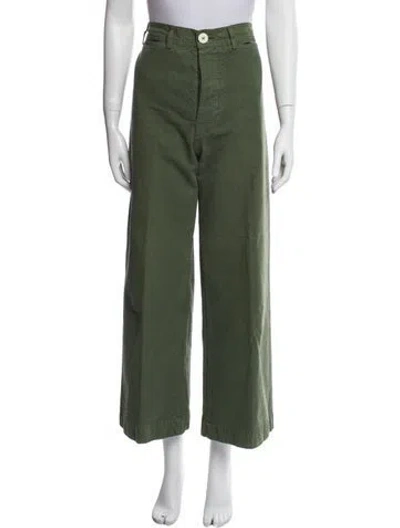 Pre-owned Jesse Kamm Wide Leg Pants In Green
