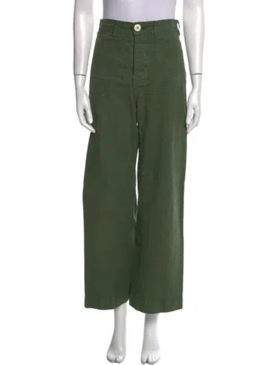 Pre-owned Jesse Kamm Wide Leg Pants In Green