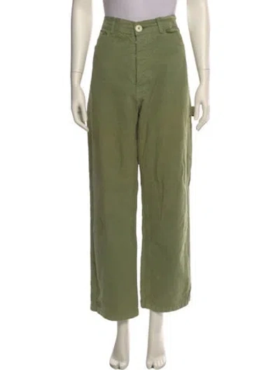 Pre-owned Jesse Kamm Wide Leg Pants In Green