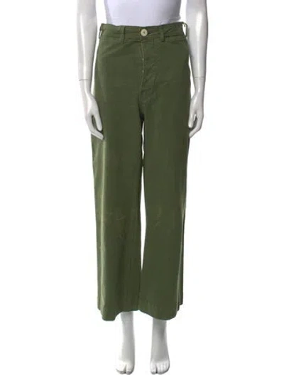 Pre-owned Jesse Kamm Wide Leg Pants In Green