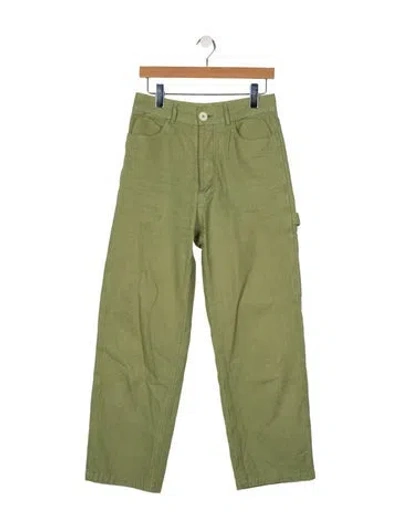 Pre-owned Jesse Kamm Wide Leg Pants In Green