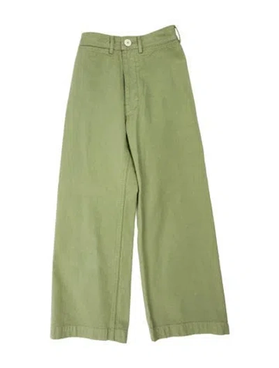 Pre-owned Jesse Kamm Wide Leg Pants In Green