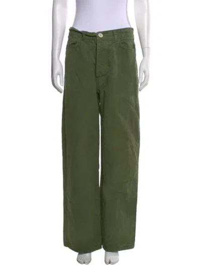 Pre-owned Jesse Kamm Wide Leg Pants In Green