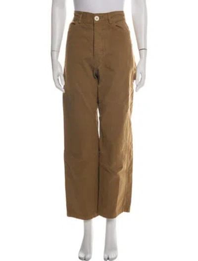 Pre-owned Jesse Kamm Wide Leg Pants In Green