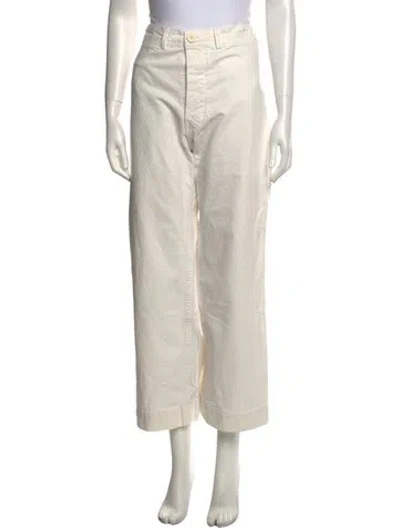 Pre-owned Jesse Kamm Wide Leg Pants In White