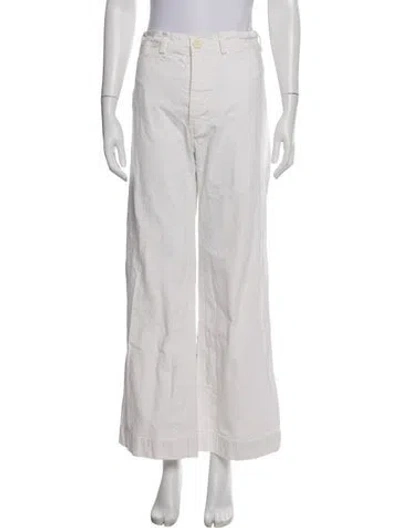 Pre-owned Jesse Kamm Wide Leg Pants In White