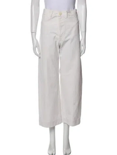 Pre-owned Jesse Kamm Wide Leg Pants In White