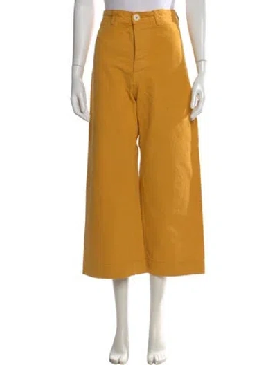 Pre-owned Jesse Kamm Wide Leg Pants In Yellow