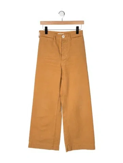 Pre-owned Jesse Kamm Wide Leg Pants In Yellow