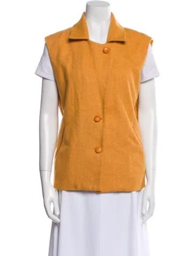 Pre-owned Jesse Kamm Wool Vest In Orange