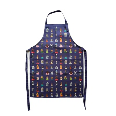Jessica Anderton Designs Blue Dogs Cotton Apron - Navy