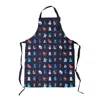 Jessica Anderton Designs Cats Cotton Apron - Dark Purple In Purple
