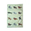 Jessica Anderton Designs Green Dressage & Racehorses Cotton Tea Towels - Lime In Green