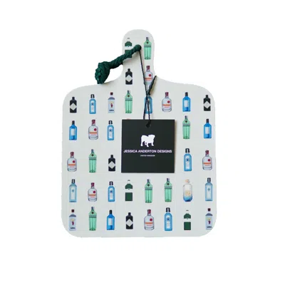 Jessica Anderton Designs Green / Neutrals Gin Mini Chopping Board In Multi