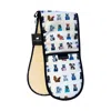 Jessica Anderton Designs Neutrals Cats Double Oven Gloves - Cream In White