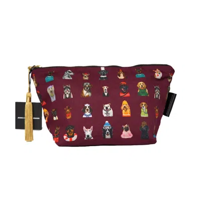 Jessica Anderton Designs Pink / Purple Dogs Makeup Bag In Pink/purple