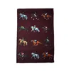 Jessica Anderton Designs Pink / Purple Dressage & Racehorses Cotton Tea Towels - Merlot In Pink/purple