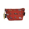 Jessica Anderton Designs Red Dressage & Racehorses Makeup Bag - Burnt Orange In Red