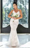 Jessica Angel 10001 Mermaid Bridal Gown Long Floral Lace Wedding Dress In White