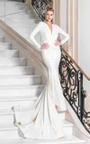 Jessica Angel 10025 Long Simple Bridal Wedding Dress In White
