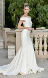 Jessica Angel 10042 Simple Mermaid Long Wedding Dress In White