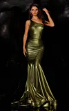 Jessica Angel 2312 Metallic Long Formal Prom Dress In Green