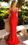 Jessica Angel 2369 Long Formal Fitted Prom Dress In Red