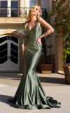Jessica Angel 2407 Prom Long Mermaid Fit Formal Dress In Green