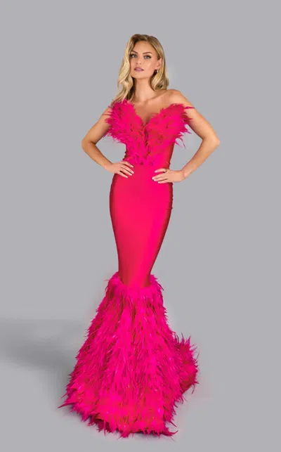Jessica Angel 2541 Long Formal Prom Fitted Dress In Pink