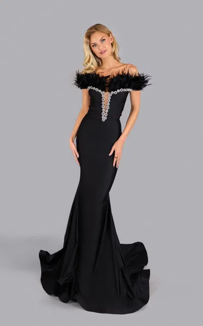 Jessica Angel 2546 Prom Long Mermaid Formal Dress In Black
